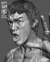 Bruce Lee Bust | 3D Printed Wicked | Unpainted | Fan Made| 1:6 Scale