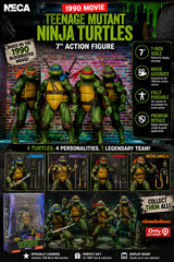 Ninja Turtles 1990 Movie TMNT Teenage Toys Mutant 7″ Action Figure FREE SHIPPING