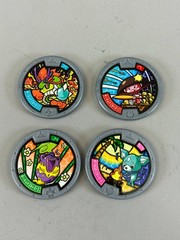 YoKai Yo-Kai Watch Silver Medals Lot of 4 English Version Holo Foil Dragon Lord