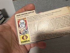 GI Joe Destro Cobra Enemy Weapons Supplier 1983 File Card ARAH