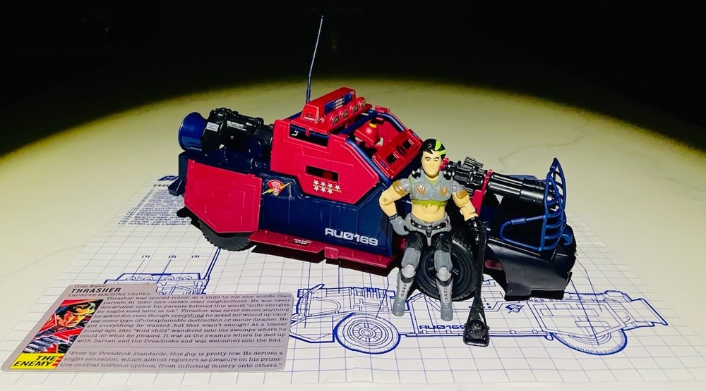 G.I. Joe 1986 Thunder Machine, Thrasher, Blueprint, File Card, 100% COMPLETE WOW