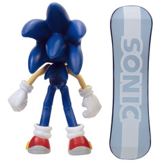 Sonic 35th Anniversary Sonic with Snowboard 4 Inch Action Figure 11 Pts Articul