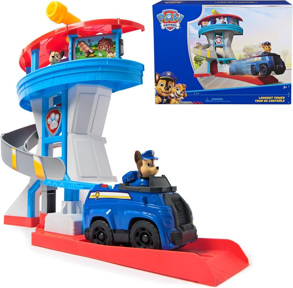 Paw Patrol Lookout Tower, 20-Inch Tower with Chase Action Figures, Rescue Vehicl