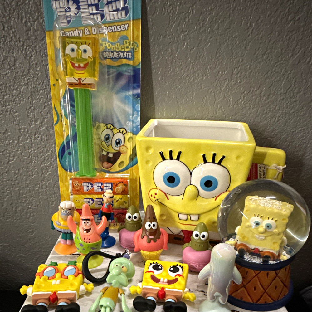 Nickelodeon SpongeBob SquarePants Figure Set w/ Patrick, Squidward, PEZ