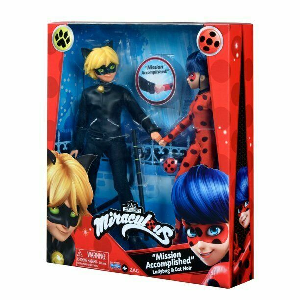 Miraculous Ladybug Cat Noir Doll 2 Pack Mission Accomplished MLB New