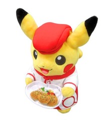 Pokemon Cafe Exclusive Pikachu Red Outfit Waitress Plush Doll Toy W/TAG