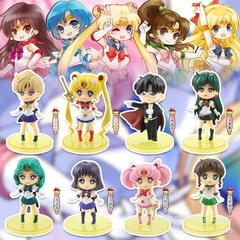 1PC random Sailor Moon PVC figure Usagi Minako Ami Rei Makoto anime car toy gift