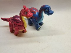 Dino Cafe T-Rex Toy Lot Jointed Posable Dinosaurs ,6 Figures Set Animated Show