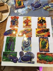 NASCAR RACERS Fox Kids stickers / Cards decals – NEW FULL SET OF 12 – vending