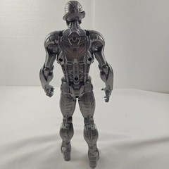 Silver Gray Robot Action Figure 12” Posable Sci-Fi Villain Toy Figure Used No Bo