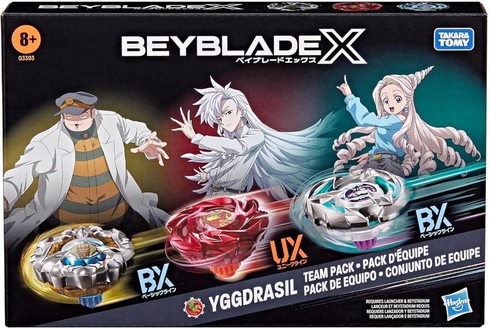 Beyblade X Yggdrasil Team Pack, 3 Takara Tomy Tops, Anime Battling Tops Game Toy