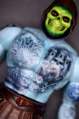 Custom MOTU-Inspired Action Figure – Screech Style, Tattooed Skeleton