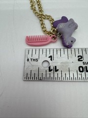 Vtg My Little Pony Mini Charm Purple W/ Comb For Bracelet Necklace Rare Hasbro