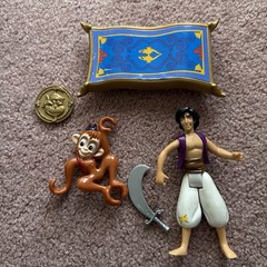 12!!! VNTG Disney Mattel 1992 + BK Aladdin Items See Photos + Description