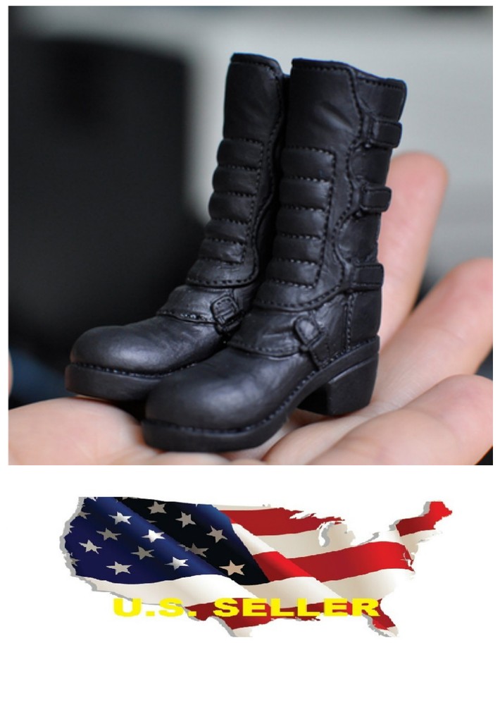 ❶❶1/6 kumik shoes Black Widow Catwoman women black high heeled boots US seller❶❶