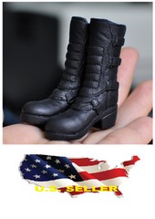 ❶❶1/6 kumik shoes Black Widow Catwoman women black high heeled boots US seller❶❶