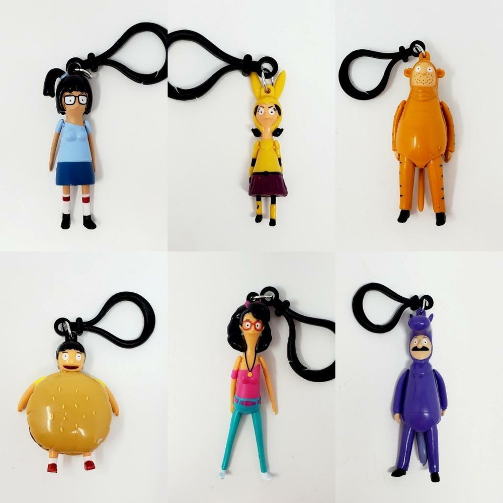Bob’s Burgers Chibi In Motion Complete Set of 6 REGULAR Dangler Clips