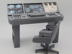 Custom 1:12 Mission Control Radar Panel w/ Operator Chair Diorama Prop Set TYPE1