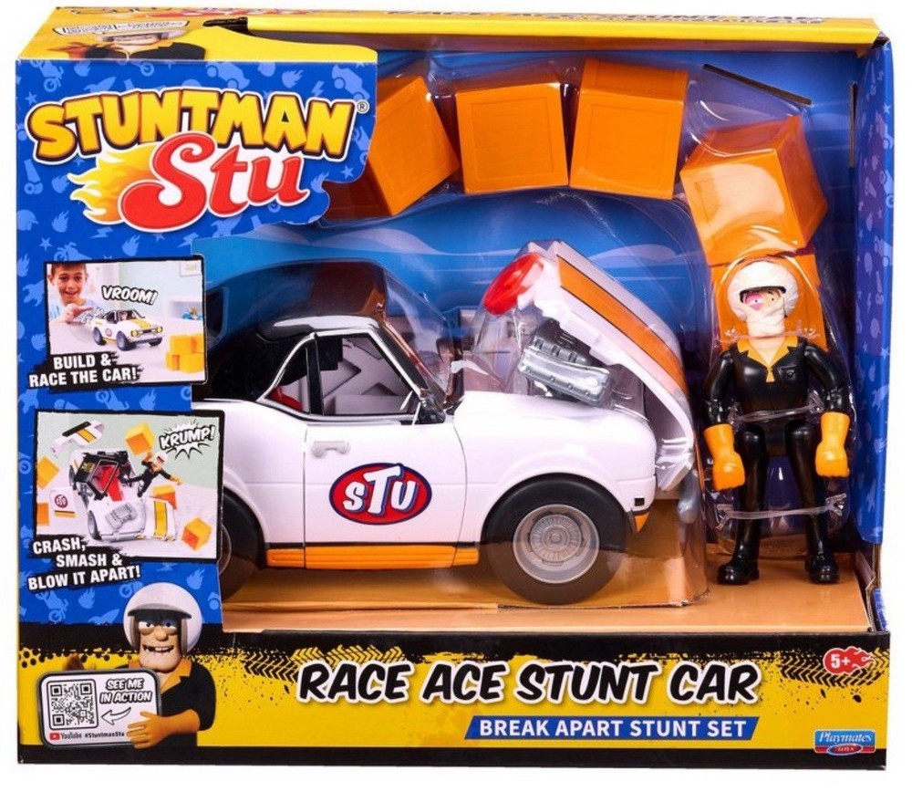 Stuntman Stu Toy Race Ace Stunt Car Break Apart Stunt Set Brand New!