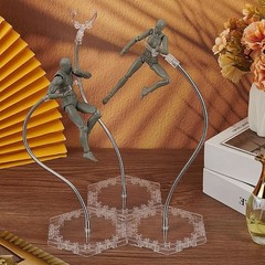 4 Pack Clear Action Figure Stand Action Display Holder Metal Support Arm