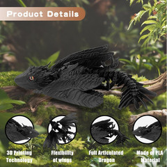 Feathered Wyvern Dragon,3D Printed Dragon, Articulated Dragon with Wings, 3D