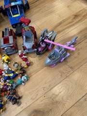 Huge Lot Paw Patrol Aircraft Carrier Vehicles Helicopter Cruiser 60 Figures