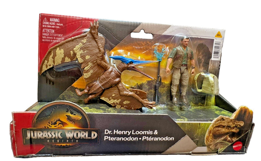 Jurassic World Rebirth Dr. Henry Loomis & Pteranodon NEW 4+