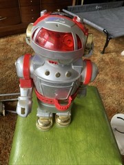 Vintage New Bright Robotron RT-2 Robot 15″ Action Figure- Silver Gold Red