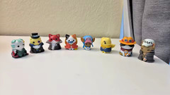 8 Pcs/Set One Piece Neko Cats Luffy Sabo Ace Law Chopper Cute PVC Figure Toy