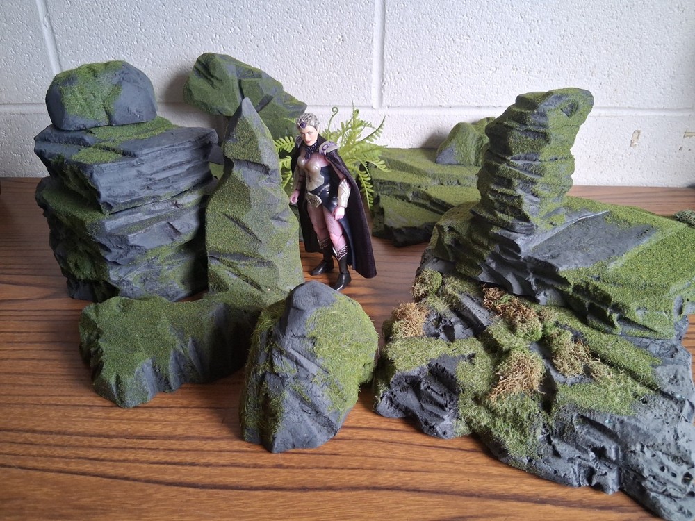 Custom Foam Stone/Rock Formation Diorama Set for Action Figures 1:12 Scale