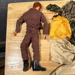 Vintage 1964 Hasbro GI Joe Figure 12″ Adventure Team Flock Red Hair Clothing Lot