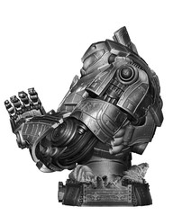 3D Printed Fan Art Gipsy Danger Portrait Bust by Wicked3d