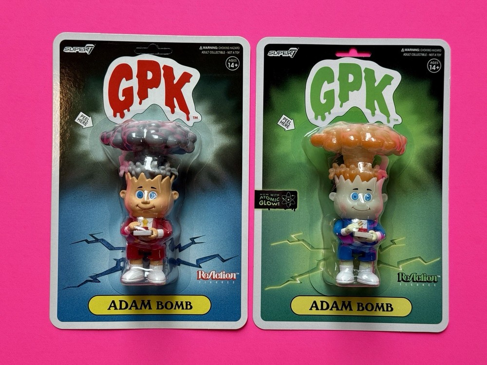 2021 Garbage Pail Kids SDCC Super7 ReAction Adam Bomb Figure Glow-in-Dark