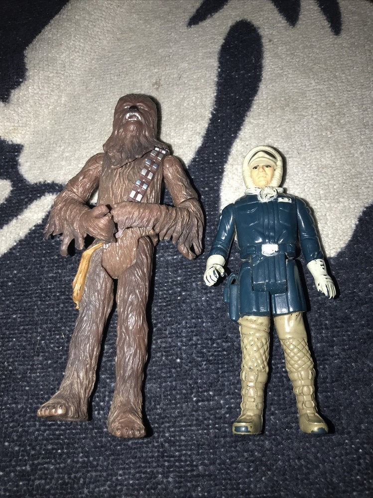 Star Wars 1980 Han Solo Hoth +Chewbacca Cloud City Capture Figure Hasbro 2001