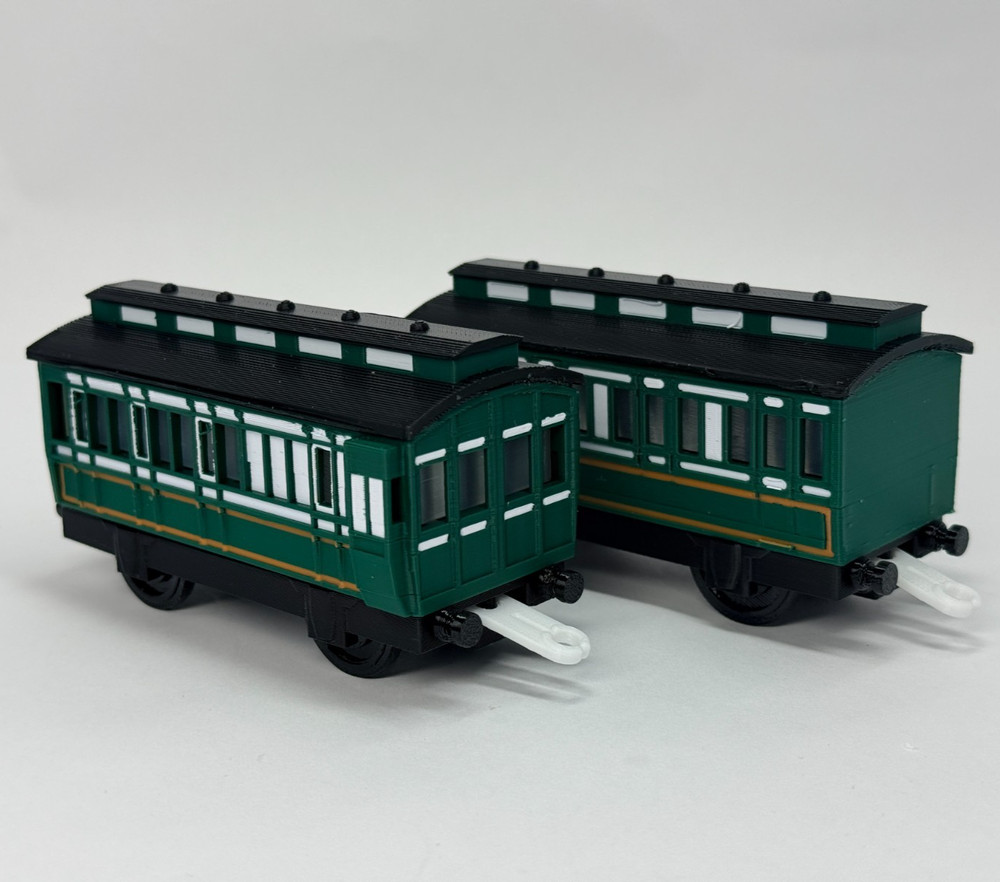 TrackMaster Plarail Emily Passenger Coaches Custom Made for Thomas Train