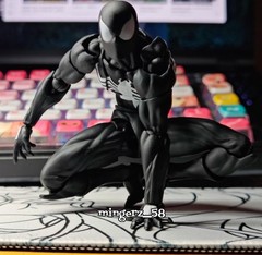 MESS TOYS Symbiote Spider-Man Action Figure Black Suit Collectible Model Gifts