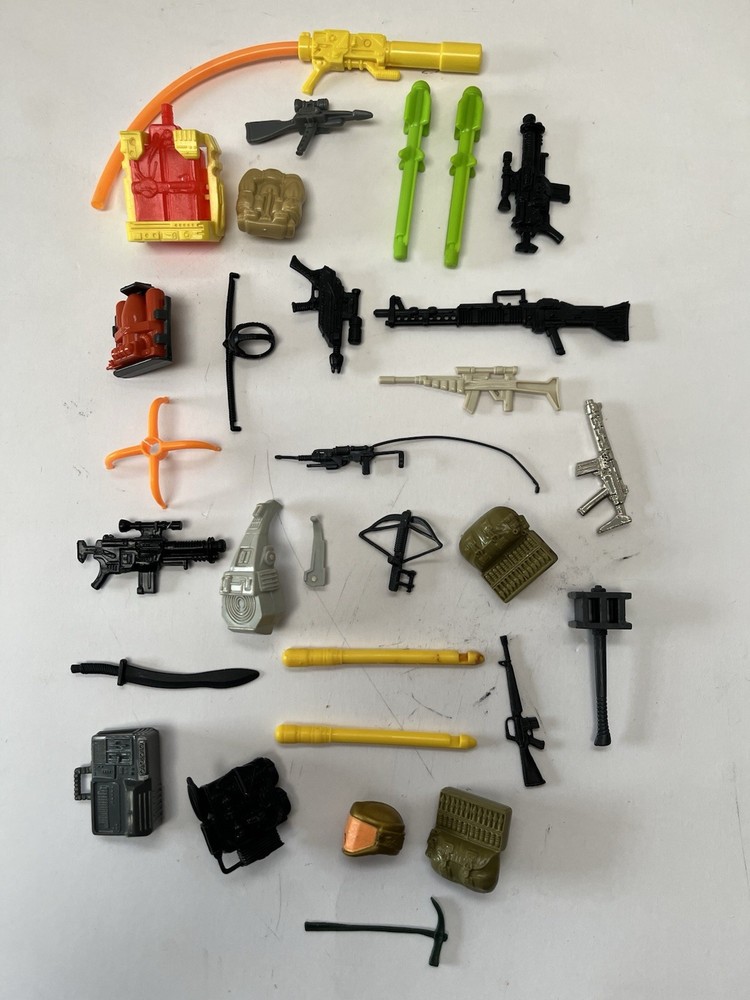 💥GI JOE 80s 90s ARAH 30 Piece Weapons Accessories Lot Hasbro LOOK 1 Day Ship!👍
