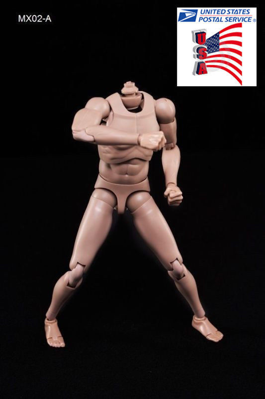 US 1/6 Male Figure Body Model Toy MX02-A Suntan Skin Flexible For 12″ Action Hot