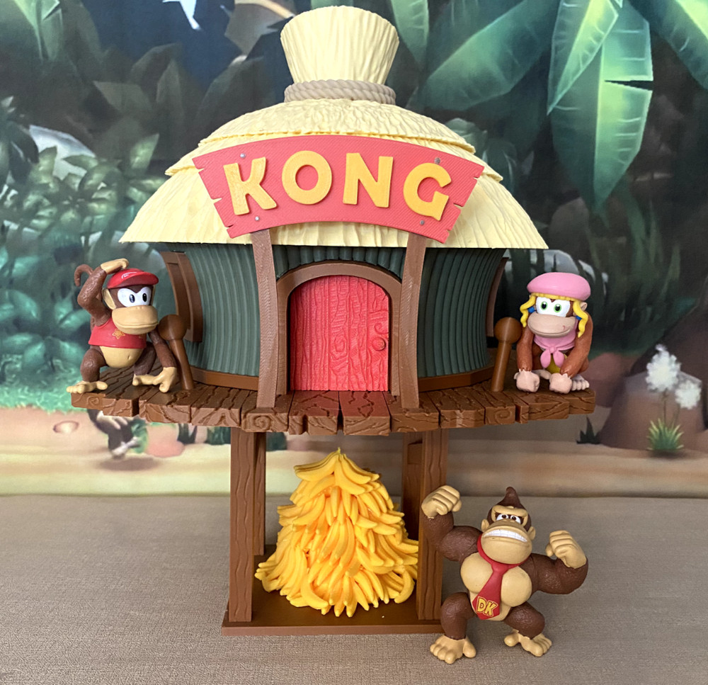 Donkey Kong Country Jungle Tree House Figure Playset; Nintendo Toy; READ
