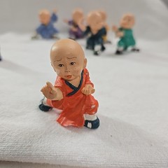 Vintage Chinese Kung Fu Martial Arts Plastic Fight Pose Figure Figurine LOT of 6