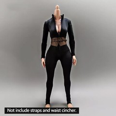 1/6 Female Black Bodysuit Dress Clothes For 12″ PH TBL Action Figure Body Toys.