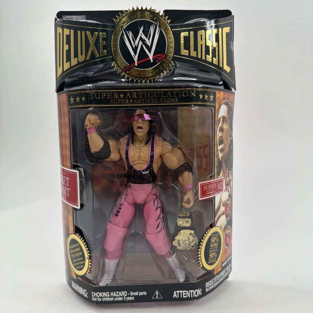 2007 Jakks Pacific WWE Deluxe Classic Series 2 Bret Hart Factory Sealed NIP