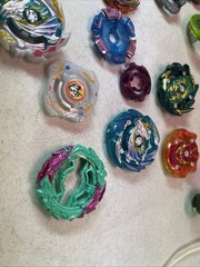 Lot of 20 Beyblade Tops Hasbro Collection Plus Rip Cords And Launchers