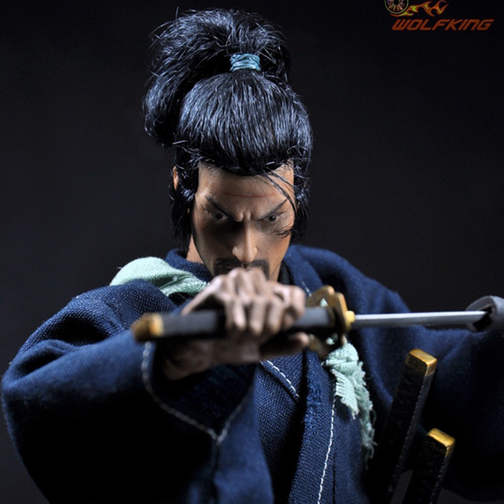 WOLFKING Miyamoto Musashi Samurai 12in Action Figure Doll Model WK89004A