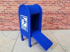 Mail Box Model Prop Blue 1/10 Scale Action Figure Diorama Dollhouse Accessory