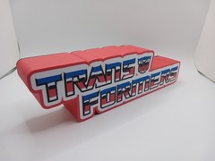 Retro Transformers logo lightbox sign for vintage style collection display