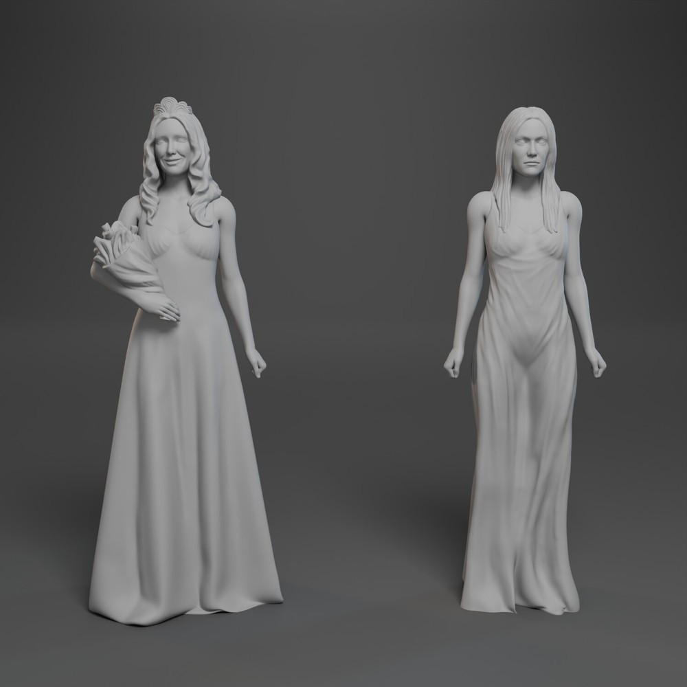 Carrie (1976 Movie) Sissy Spacek 3D printed 2 Figure Set 1:24 Scale
