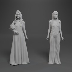 Carrie (1976 Movie) Sissy Spacek 3D printed 2 Figure Set 1:24 Scale