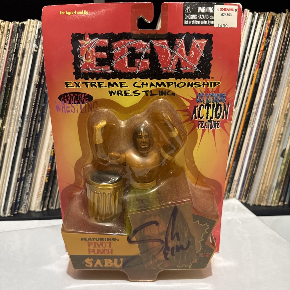 1999 ECW PIVOT PIUNCH SABU FIGURE NEW AUTOGRAPHED BY SABU