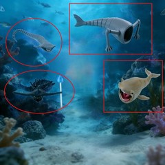 Sea Monster 3D Bloop Sea – 14×5×10cm (5.5×2×4″) Joint-Movable Collectible